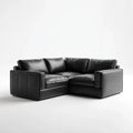 Czarny narożnik w kształcie L z tapicerką PU 250 x 180 x 85 cm