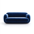 Granatowa sofa dwuosobowa z aksamitu 180 x 90 x 75 cm, zaokrąglona