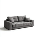 Trzyosobowa sofa szara z tapicerką poliestrową, 220 x 95 x 85 cm