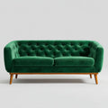 Dwuosobowa sofa z zielonego aksamitu, 160 × 85 × 78 cm