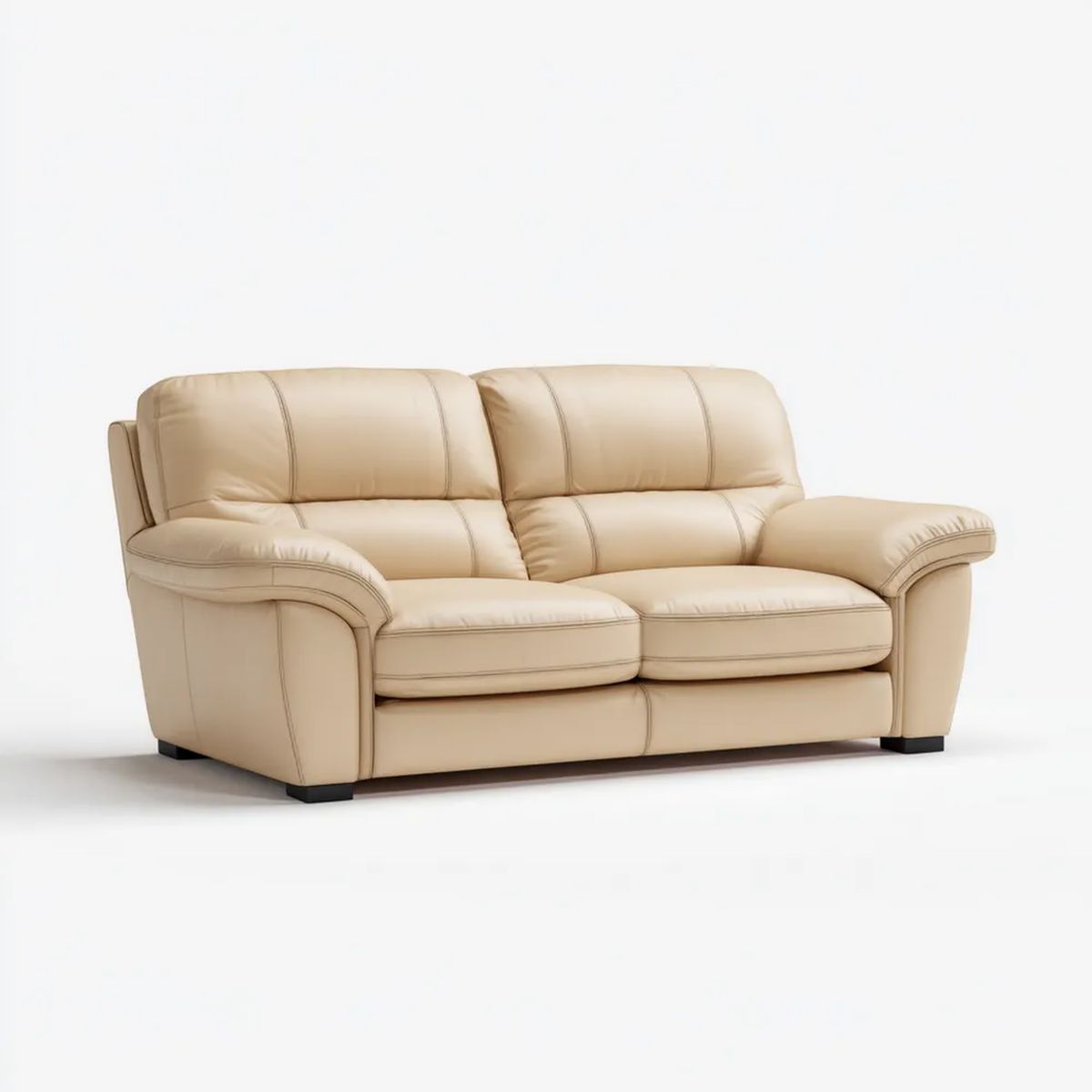 Sofa dwuosobowa beżowa ze skóry syntetycznej PU 170 × 90 × 90 cm