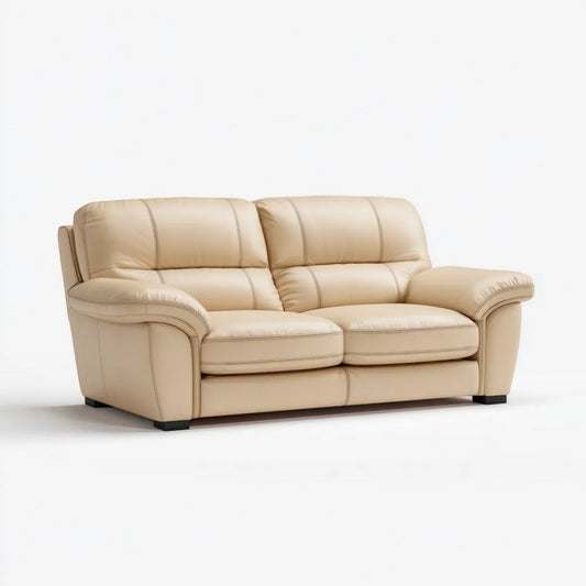 Sofa dwuosobowa beżowa ze skóry syntetycznej PU 170 × 90 × 90 cm