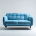 Dwuosobowa sofa z weluru, niebieska, 170 x 88 x 84 cm