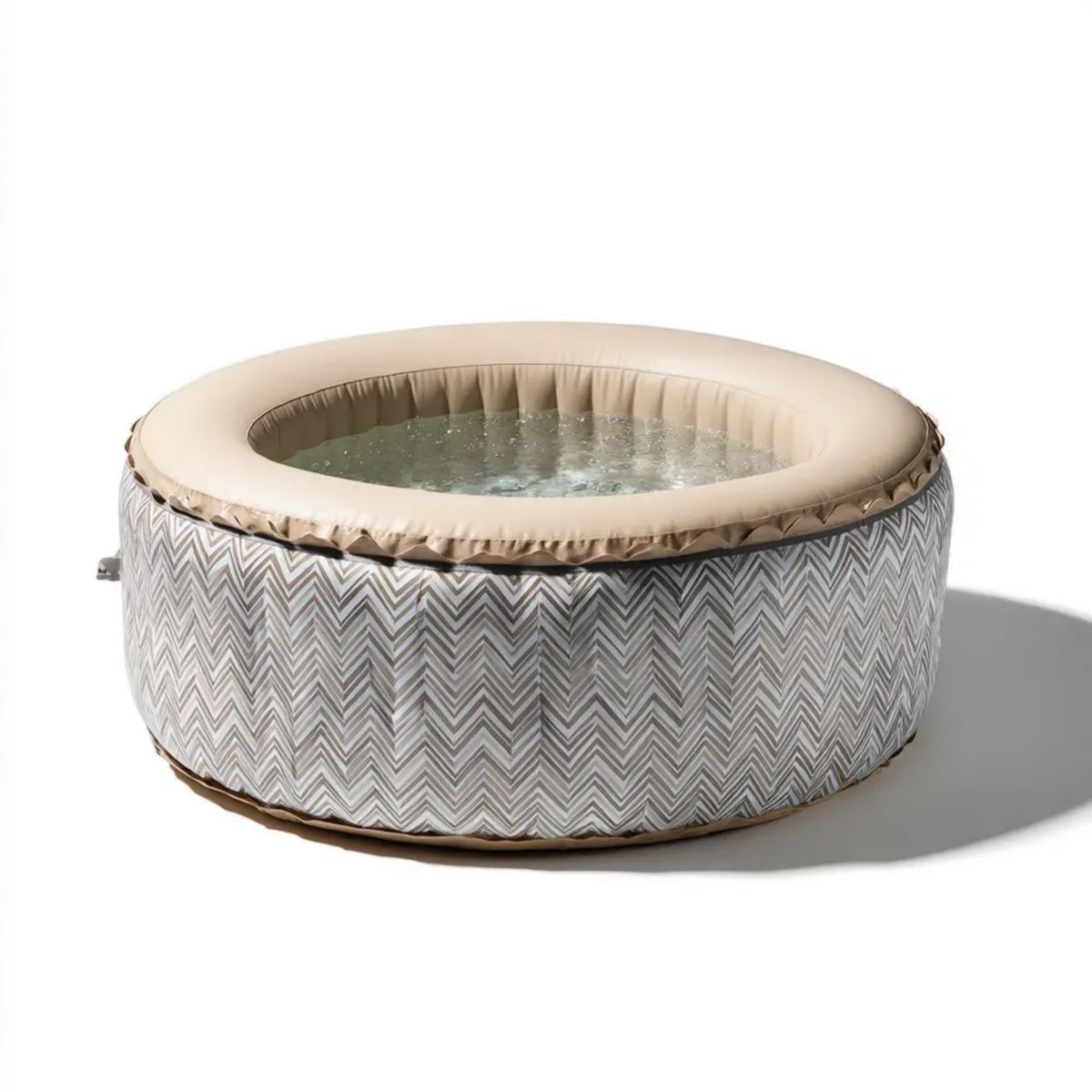 Okrągły basen dmuchany z PVC beżowo-szaro-biały 180 × 65 cm